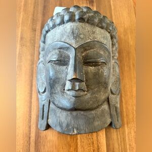 Artisan Nepal Antique Wood Carved Buddha Wall Hanging